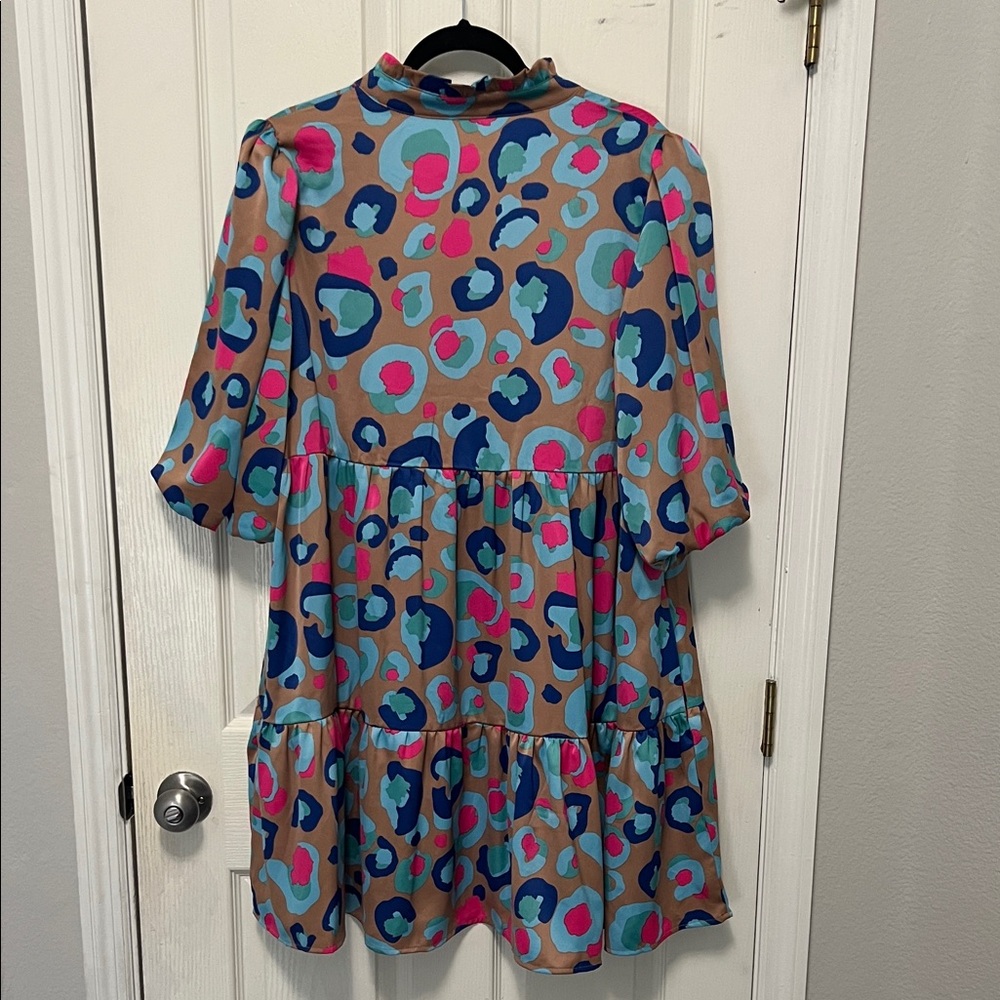 Colorful Leopard Print Dress - Picture 2 of 2